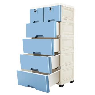 OEM Mueble De Almacenamiento De 5 Niveles Con Cajones Deslizantes, Color Azul