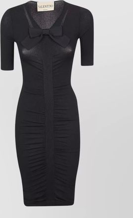 Valentino Garavani knit dress ruched front bow detail