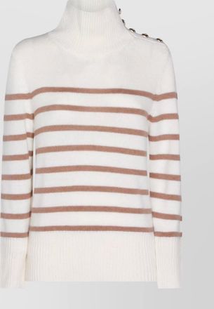 Kujten striped knitwear with button detail and high neck