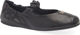 Miu Miu Ruched Ballerina Flat in Nero at Nordstrom, Size 10.5Us