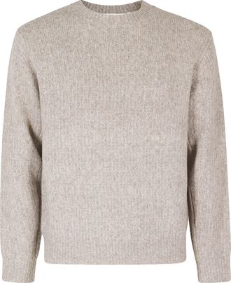 Sunflower Textured Knit Sweater with Relaxed Fit and Round Neckline