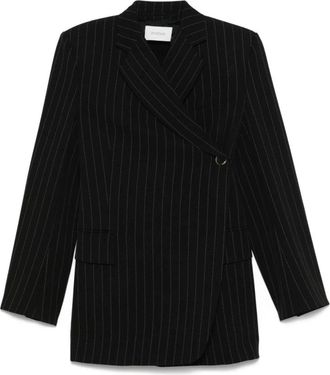 Sportmax Blazer Drops - Dames - Blazers - Zwart - 2XS - Leer - Jassen