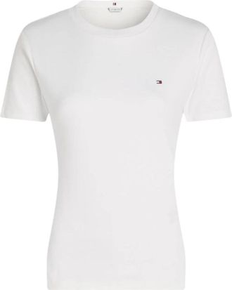 Tommy Hilfiger Stijlvolle Truien Collectie - Dames - T-shirts - Wit - M - Katoen - Tops