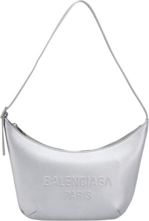 Balenciaga Mary Kate Sling Leather Silver Leather Handbag (Pre-Owned)