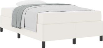 vidaXL Bed Frame with Mattress Cream 120 x 190 cm Fabric vidaXL