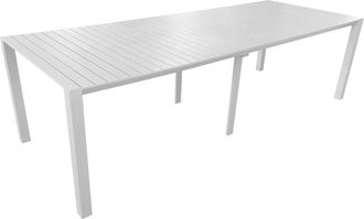 Oviala Mesa de jardín extensible 52/260 cm en aluminio blanco
