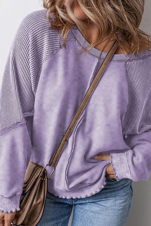 Azura Exchange Womens Plus Size Relaxed Fit Crew Neck Sweatshirt - Lilac Cotton - Size X-Large
