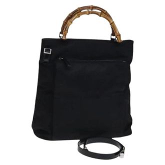 Gucci Pre-owned Vintage tas met bamboe handvat - Dames - Vintage Handtas - Zwart - ONE Size - Bamboe - Vintage