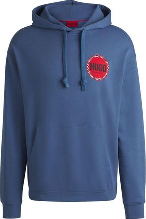 HUGO BOSS Cotton-terry relaxed-fit hoodie with logo prints