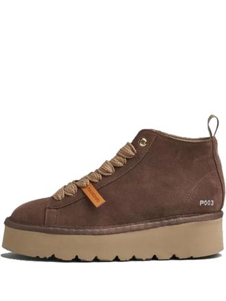 Panchic lace-up platform boots - Brown