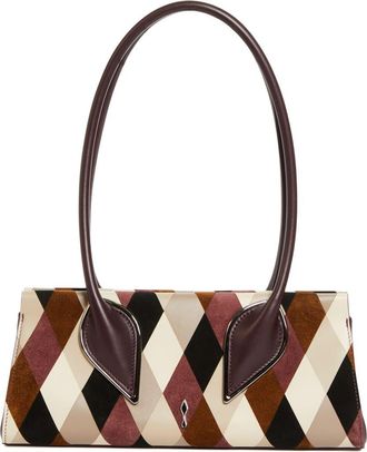 Christian Louboutin Intarsia Diamond Leather Baguette Bag in Multi/Amara at Nordstrom