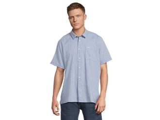 Barbour Nelson Short Sleeve Summer Fit Shirt Mens Long Sleeve Button Up Blue : 2XL, Cotton/Linen