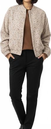 Esqualo Flower Bomber Jacket In Sand