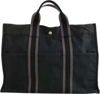 Herm&egrave;s Pre-owned Tote Bags, female, Black, Size: ONE SIZE Pre-owned Herline Tote