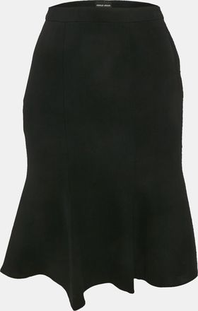 Armani Black Silk Flared Knee-Length Skirt