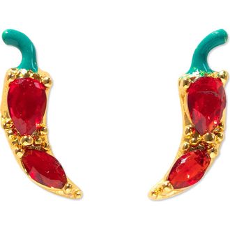 Girls Crew Red Chili Pepper Stud Earrings in Gold at Nordstrom