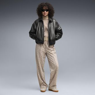 Puma Pantaloni dritti T7 con stampa serpente da donna, Abbigliamento, Beige, XL