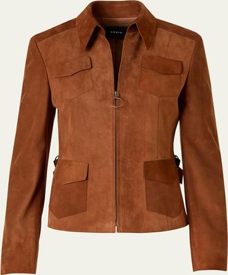 Akris Suede Slim Zip Jacket
