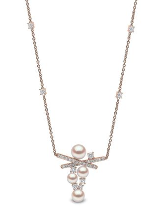 Yoko London Collana con perle Akoya in oro rosa 18kt e diamanti