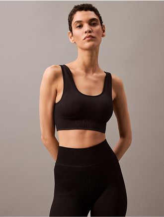Calvin Klein Calvin Klein Womens Rib Sport Medium Impact Sports Bra - Black - XS