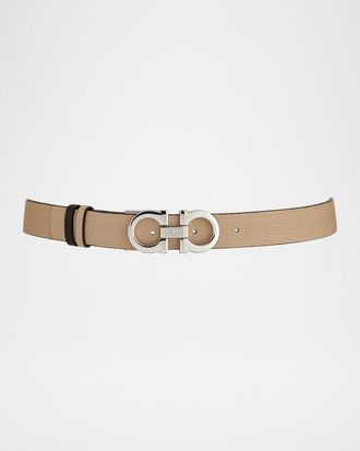 Ferragamo Gancini-Buckle Reversible Leather Belt