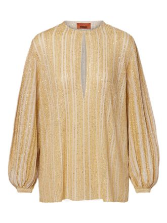 Missoni Gold Chevron Lam&eacute; Sequin Blusa