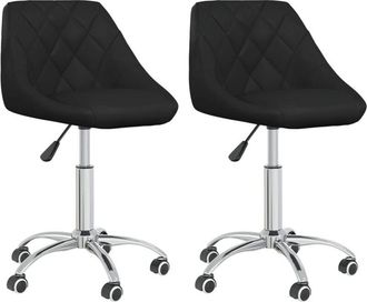 vidaXL Vidaxl - Sillas de comedor giratorias 2 unidades cuero sintético negro