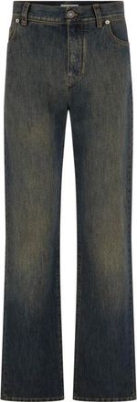 Fendi Long Jeans - Heren - Jeans - Blauw - Maat: W32 Katoen