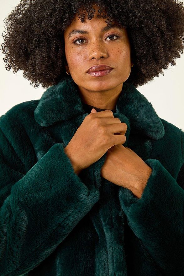 Faux Fur Longline Coat