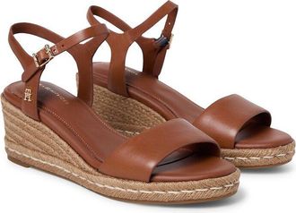 Tommy Hilfiger Sandalen met sleehak, in leer