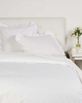 Melange Home Mélange Home Cotton Percale Double Ruffle Duvet Set