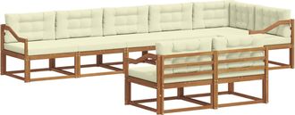 vidaXL Conjunto De Sof&aacute;s De Exterior 8 Uds. Natural Y Crema Vidaxl