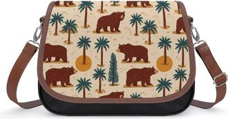 Generic California Bear Pattern Fashion Womens Crossbody Bags Novelty Handbag Shoulder Bag Purse