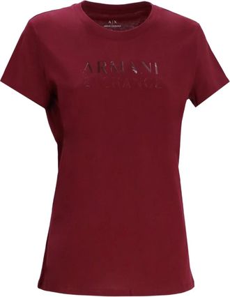 A|X Armani Exchange T-shirt in cotone con logo - Rosso
