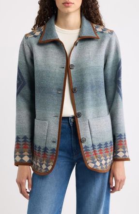 Pendleton Reversible Wool Coat in Harding Indigo at Nordstrom, Size Medium