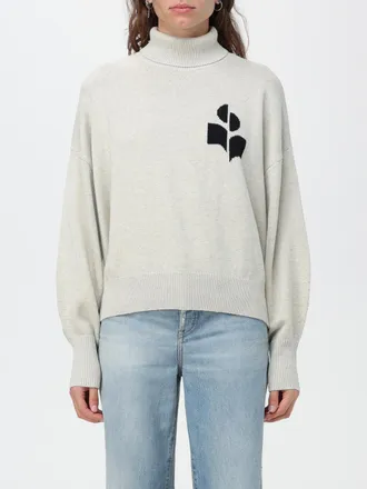 Isabel Marant Maglia girocollo in cotone e lana con logo jacquard