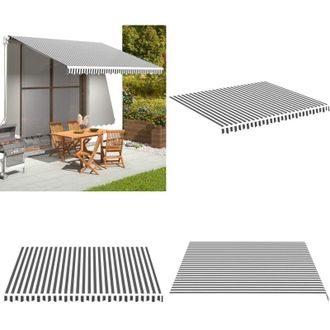 vidaXL Tessuto di Ricambio per Tenda da Sole Antracite e Bianco 4x3,5m - Tessuto da tenda - Tenda da giardino