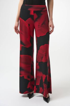 Joseph Ribkoff Wide Leg Silky Pant In Black/red