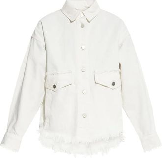 AllSaints Giacca denim con bordi sfrangiati - Bianco