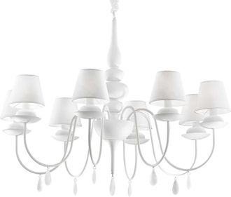 Netlighting Blanche 8 Light Multi Arm Chandelier White Finish E14