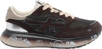 Premiata Laury logo-appliqué sneakers - women - Suede/Fabric/Rubber - 40 - Brown