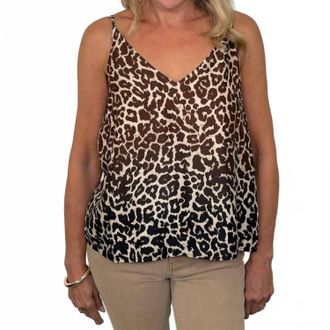 Bella Dahl V-Neck Camisole Top In Ombre Leopard Print