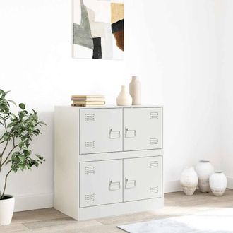Berkfield Home Sideboard White 67x39x73 cm Steel | Size: 67 x 39 x 73 cm