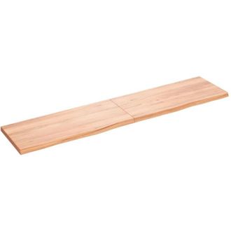 vidaXL Wall Shelf Light Brown 180x40x(2-4) cm Treated Solid Wood Oak vidaXL
