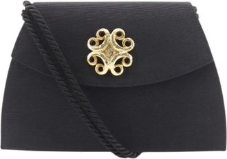 Saint Laurent Pre-owned Clutches, female, Black, Size: ONE SIZE Pre-owned Cotton Shoulder Bag