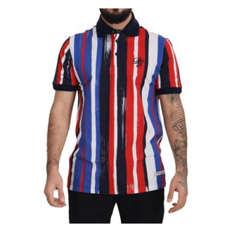 Dolce & Gabbana Polo Shirts, male, Multicolor, Size: 3XL Multicolor Cotton Polo Top