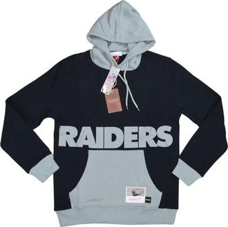 Mitchell & Ness Mens Las Vegas Raiders Nfl Throwbacks Hoodie Sweatshirt In Black