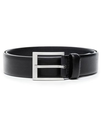 BOSS buckle-fastening leather belt - Black