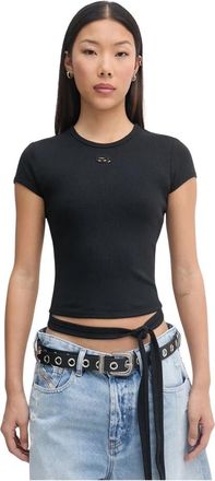 Diesel T-Bunny-Tail-S1 Crop Top - Dames - T-shirts - Zwart - XS - Katoen - Tops