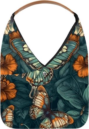 Generic Butterfly Reusable Lightweight Grocery Bags - Foldable Into Compact Pouch, Washable & Sturdy, Multipurpose for Shopping and Travel